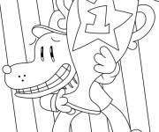 Coloriage Dog Man brandit son troph&eacute;e