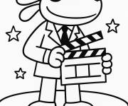 Coloriage Dog Man comme star de cin&eacute;ma