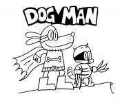 Coloriage Dog Man de dessin anim&eacute;