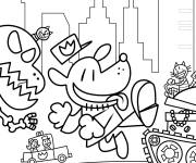 Coloriage Dog Man d&eacute;cha&icirc;n&eacute;