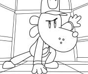 Coloriage Dog Man en attaquant