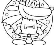 Coloriage Dog Man en uniforme de super-h&eacute;ros