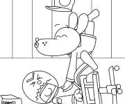 Coloriage Dog Man et le chef