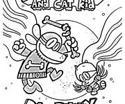 Coloriage Dog man et Li l Petey comme super-h&eacute;ros