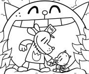 Coloriage Dog Man et Li&rsquo;l Petey de dessin anim&eacute;
