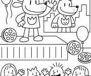 Coloriage Dog Man lors de la sc&egrave;ne de la premi&egrave;re du film