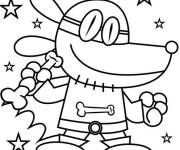 Coloriage Dog Man parmi les &eacute;toiles