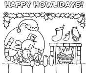 Coloriage Dog Man pour No&euml;l