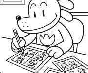 Coloriage Dog Man qui aime dessiner