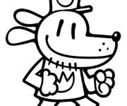 Coloriage et dessins gratuit Dog Man tout confiant pour la maternelle à imprimer