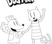 Coloriage Happy Dog Man et son ami Petey