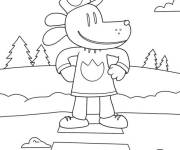 Coloriage et dessins gratuit L'homme-chien dirige la circulation à imprimer