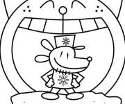 Coloriage et dessins gratuit L'Homme-chien en pose triomphante à imprimer