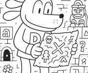 Coloriage La chasse au tr&eacute;sor de Dog Man