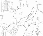 Coloriage Le dr&ocirc;le d'homme-chien avec le chef