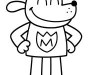 Coloriage Le visage heureux de Dog Man