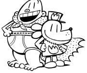 Coloriage Les h&eacute;ros de Dog Man