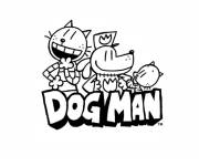 Coloriage et dessins gratuit Logo Dog Man PS à imprimer