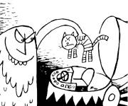 Coloriage Petey intimide le chat du film Dog Man