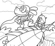 Coloriage Petit Petey le chat et le chevalier aboyant de Dog Man
