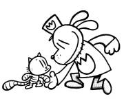 Coloriage et dessins gratuit Poign&eacute;e de main des animaux de l'homme-chien à imprimer