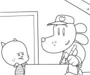 Coloriage et dessins gratuit Sc&egrave;ne comique de Dog Man et Little Petey à imprimer