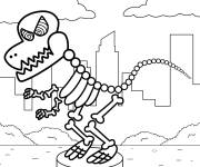 Coloriage Squelette de dinosaure de Dog Man