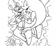 Coloriage Dingo prend une photo du dauphin
