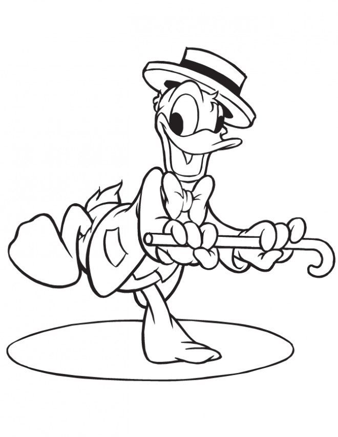 Coloriage et dessins gratuits Donald Duck danse à imprimer