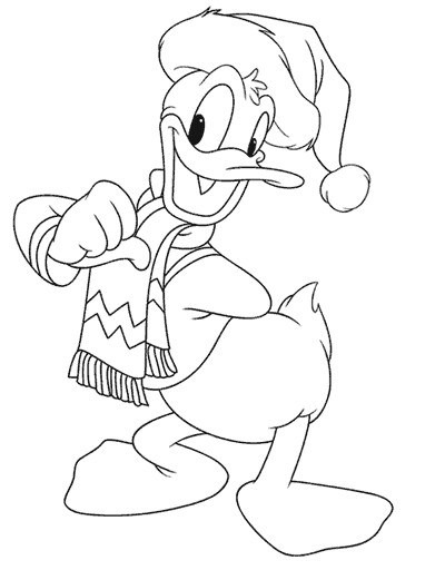 Coloriage et dessins gratuits Donald Duck en hiver à imprimer