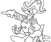 Coloriage Donald Duck en mode capitaine