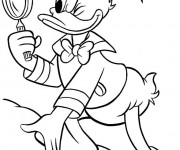 Coloriage et dessins gratuit Donald Duck en mode detéctive à imprimer