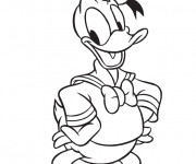 Coloriage et dessins gratuit Donald Duck est content à imprimer