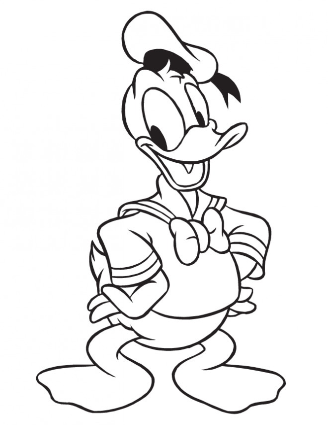 Coloriage et dessins gratuits Donald Duck est content à imprimer
