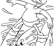 Coloriage Donald Duck fait du ski