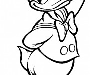 Coloriage Donald Duck fait un signe de respect