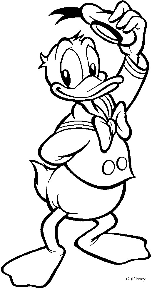 Coloriage et dessins gratuits Donald Duck fait un signe de respect à imprimer