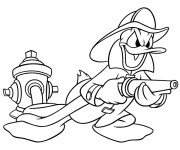 Coloriage Donald Duck pompier