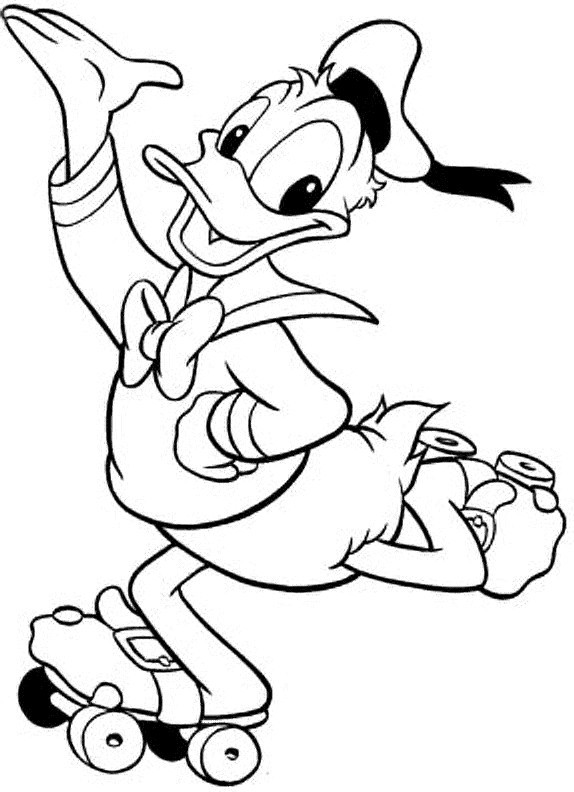 Coloriage et dessins gratuits Donald Duck s'amuse à imprimer