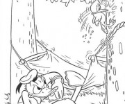 Coloriage Donald Duck s'est tomb&eacute;