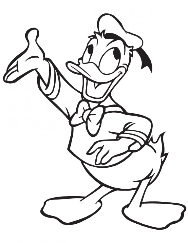 Coloriage et dessins gratuits Donald Duck se présente à imprimer