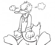 Coloriage Donald Duck tr&eacute;s en col&egrave;re