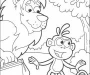 Coloriage Babouche et le lion