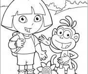 Coloriage Dessin Dora &agrave; t&eacute;l&eacute;charger gratuitement