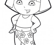 Coloriage et dessins gratuit Dora à Hawaii à imprimer