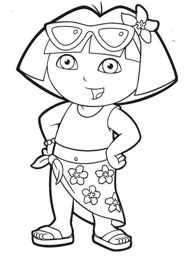 Coloriage et dessins gratuits Dora à Hawaii à imprimer