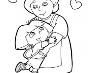 Coloriage Dora aime sa maman