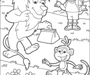 Coloriage Dora avec couleur