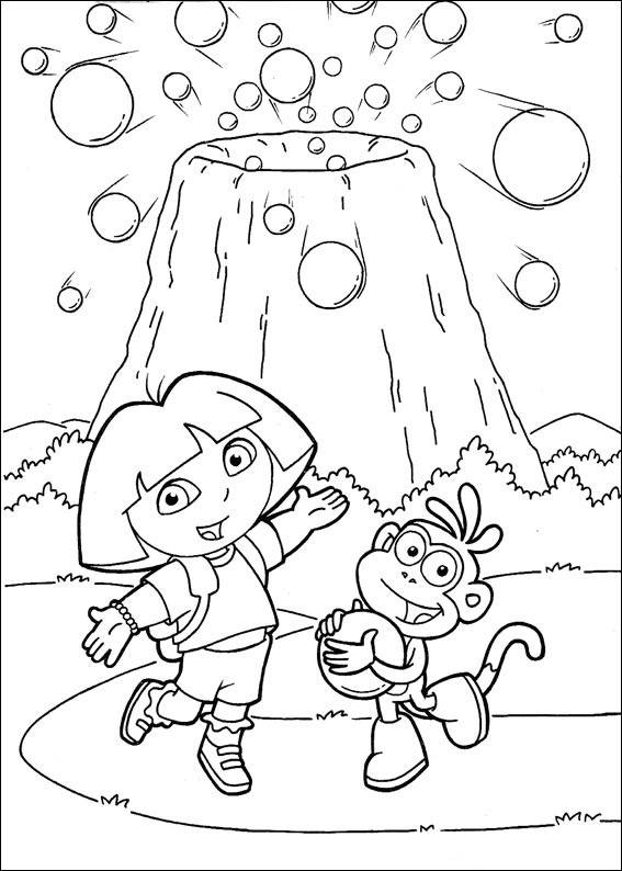 Coloriage et dessins gratuits Dora, Babouche et le volcan à imprimer