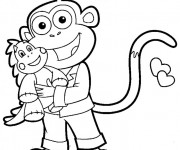 Coloriage Dora: Babouche sourit